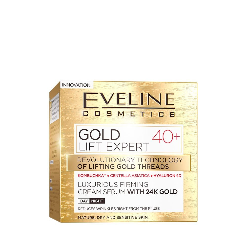 ゴールデイオン Зміцнювальний крем-сироватка з 24-К золотом 40+ – Eveline Cosmetics