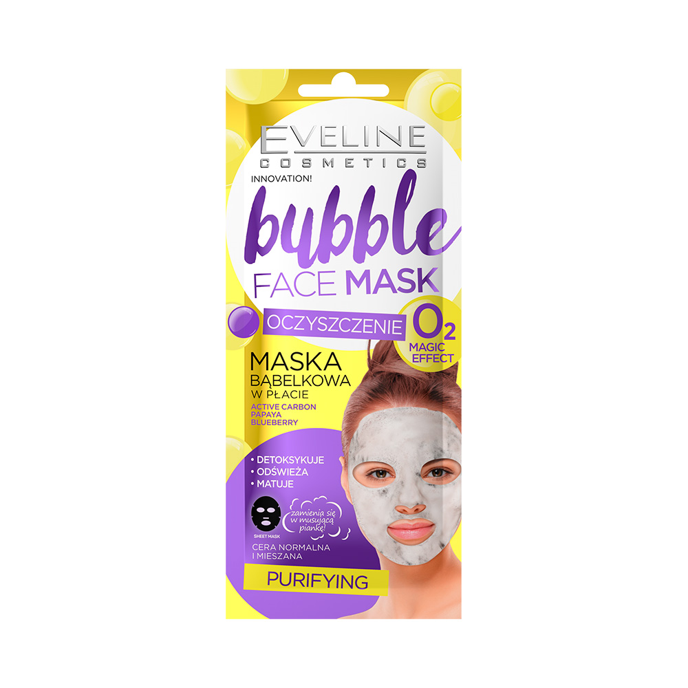 Фото - Крем і лосьйон Eveline Cosmetics Eveline UA Bubble Face Mask Очищувальна бульбашкова маска 