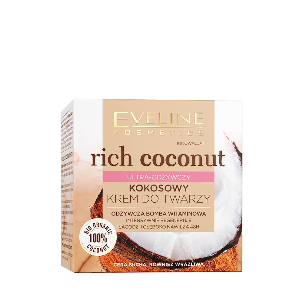 Photos - Cream / Lotion Eveline Cosmetics Eveline UA Rich Coconut Надзвичайно живильний кокосовий крем для обличчя 