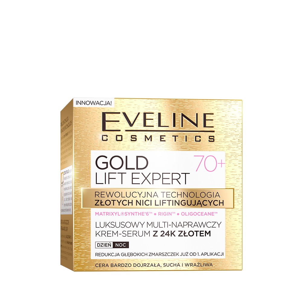 Фото - Крем і лосьйон Eveline Cosmetics Eveline UA Gold Lift Expert Багатофункціональний відновлювальний крем-сиро 